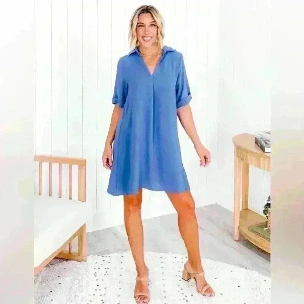 NWT “Working girl” freckled poppy exclusive short sleeve midi dress